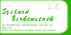 szilard birkenstock business card